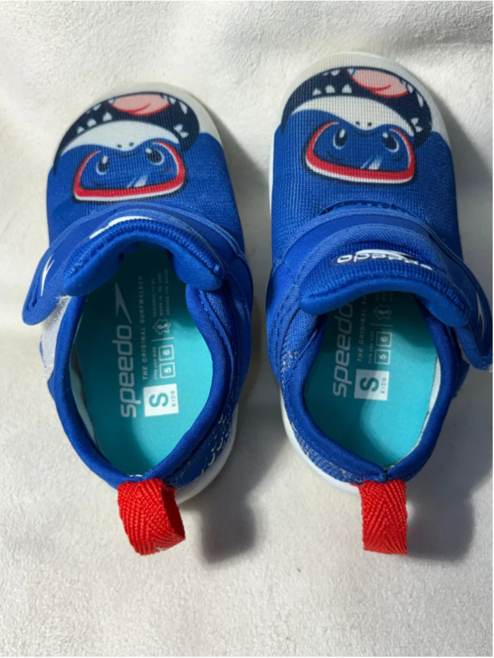 Speedo Baby Boy Shark Water Shoes Size 5 Blue Red